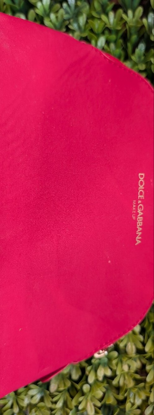 Dolce & Gabbana Sexy Red Faux Leather Makeup Lipstick Cosmetic Pouch Bag